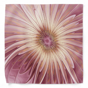 Abstract Flower Fractal Art & Shades of Burgundy Bandana