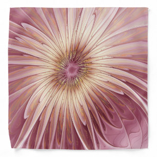Abstract Flower Fractal Art & Shades of Burgundy Bandana
