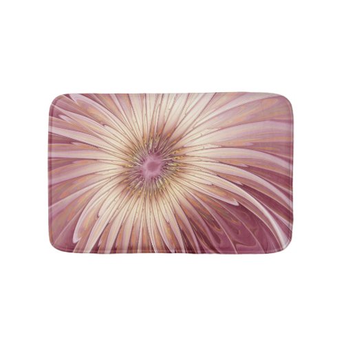 Abstract Flower Fractal Art  Shades of Burgundy Bath Mat