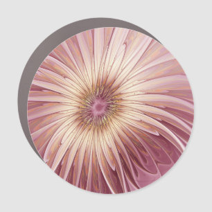 Abstract Flower Fractal Art & Shades of Burgundy Car Magnet