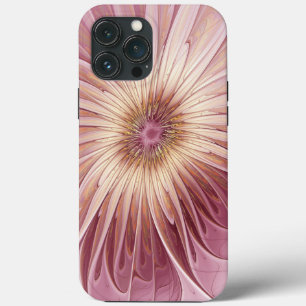 Abstract Flower Fractal Art & Shades of Burgundy iPhone 13 Pro Max Case