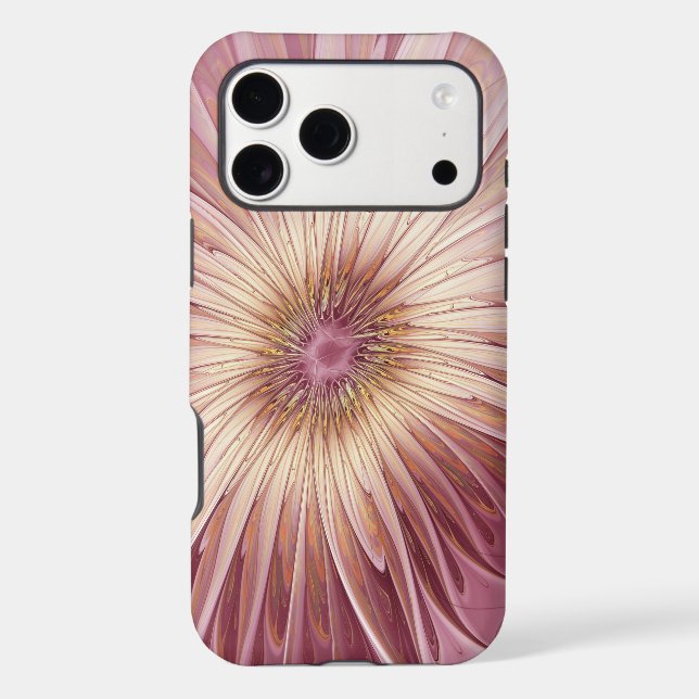 Abstract Flower Fractal Art & Shades of Burgundy Case-Mate iPhone Case (Back)