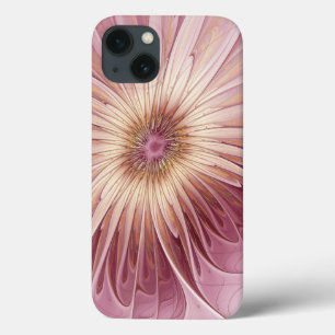 Abstract Flower Fractal Art & Shades of Burgundy iPhone 13 Case