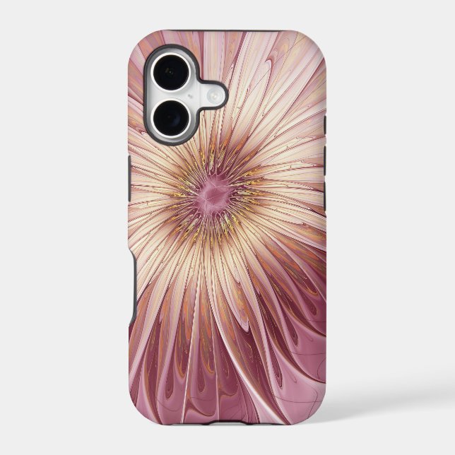 Abstract Flower Fractal Art & Shades of Burgundy Case-Mate iPhone Case (Back)