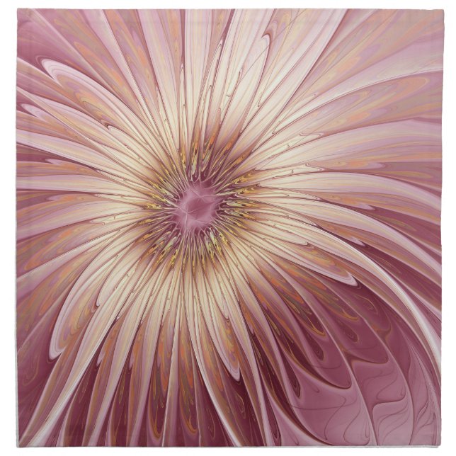 Abstract Flower Fractal Art & Shades of Burgundy Cloth Napkin (Front)