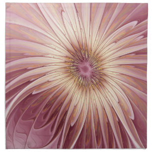 Abstract Flower Fractal Art & Shades of Burgundy Cloth Napkin