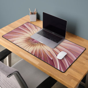Abstract Flower Fractal Art & Shades of Burgundy Desk Mat