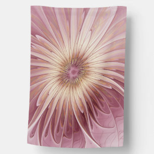 Abstract Flower Fractal Art & Shades of Burgundy House Flag