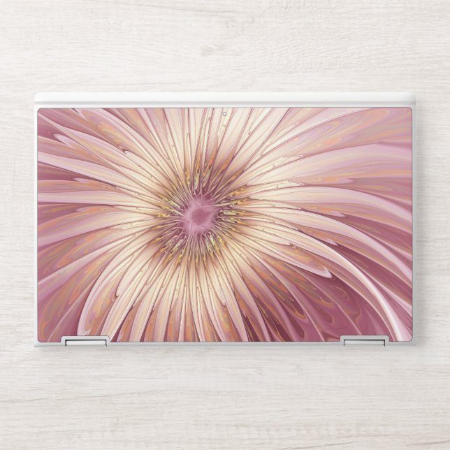 Abstract Flower Fractal Art & Shades of Burgundy  HP Laptop Skin (Front)