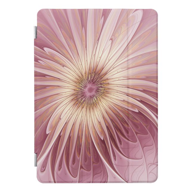 Abstract Flower Fractal Art & Shades of Burgundy iPad Pro Cover (Front)