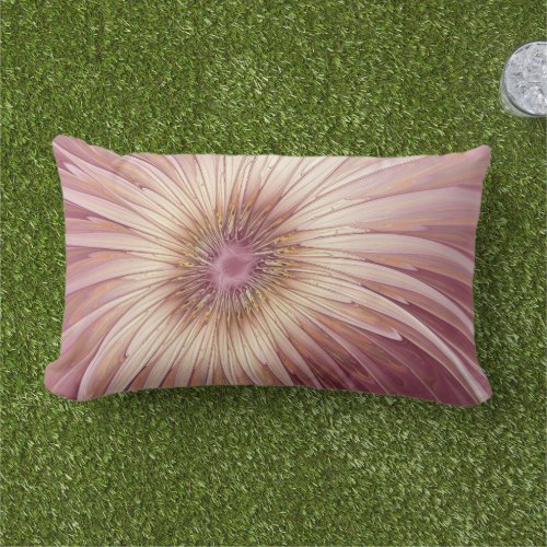 Abstract Flower Fractal Art  Shades of Burgundy Lumbar Pillow