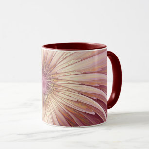 Abstract Flower Fractal Art & Shades of Burgundy Mug