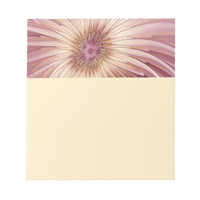 Abstract Flower Fractal Art & Shades of Burgundy Notepad (Front)