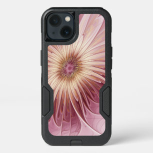 Abstract Flower Fractal Art & Shades of Burgundy iPhone 13 Case