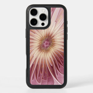 Abstract Flower Fractal Art & Shades of Burgundy iPhone 16 Pro Max Case