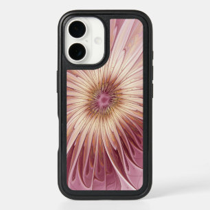 Abstract Flower Fractal Art & Shades of Burgundy iPhone 16 Case