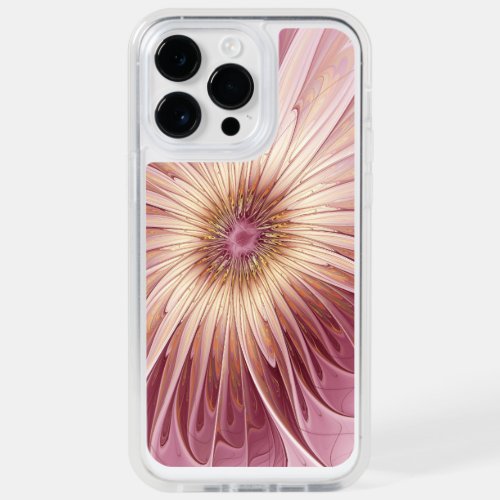 Abstract Flower Fractal Art  Shades of Burgundy OtterBox iPhone 14 Pro Max Case