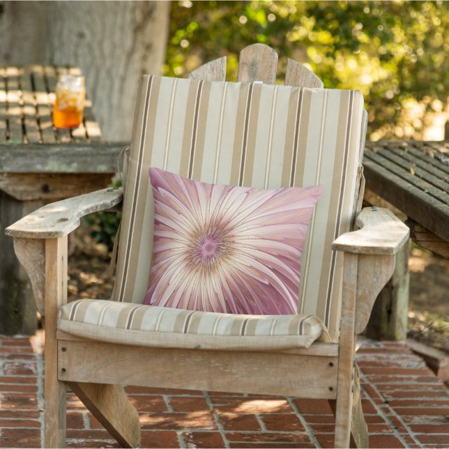 Abstract Flower Fractal Art & Shades of Burgundy Outdoor Pillow (Chair)