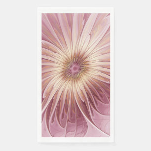Abstract Flower Fractal Art & Shades of Burgundy Paper Guest Towels