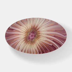Abstract Flower Fractal Art & Shades of Burgundy Paperweight
