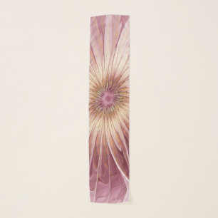 Abstract Flower Fractal Art & Shades of Burgundy Scarf