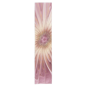 Abstract Flower Fractal Art & Shades of Burgundy Short Table Runner