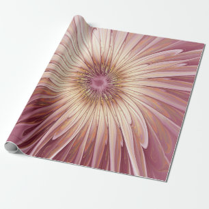 Abstract Flower Fractal Art & Shades of Burgundy Wrapping Paper