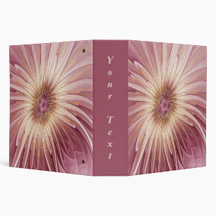 Abstract Flower Fractal & Shades of Burgundy Text 3 Ring Binder