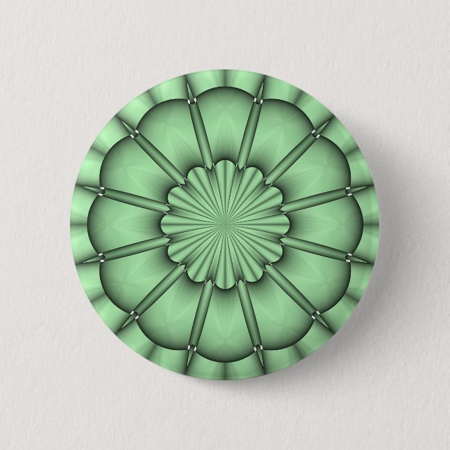 Abstract Flower in Pale Green Button (Front)