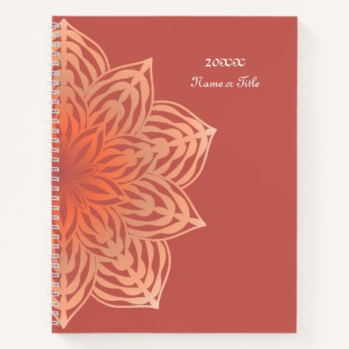 Abstract Flower in Peach Notebook