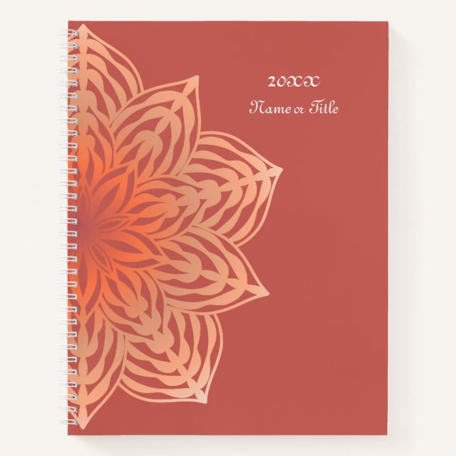 Abstract Flower in Peach Notebook (Front)