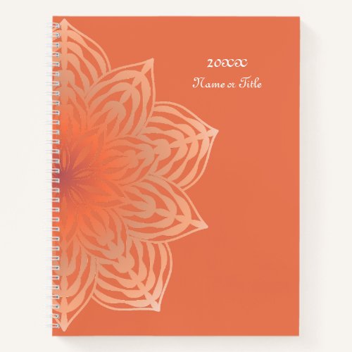 Abstract Flower in Peach Notebook