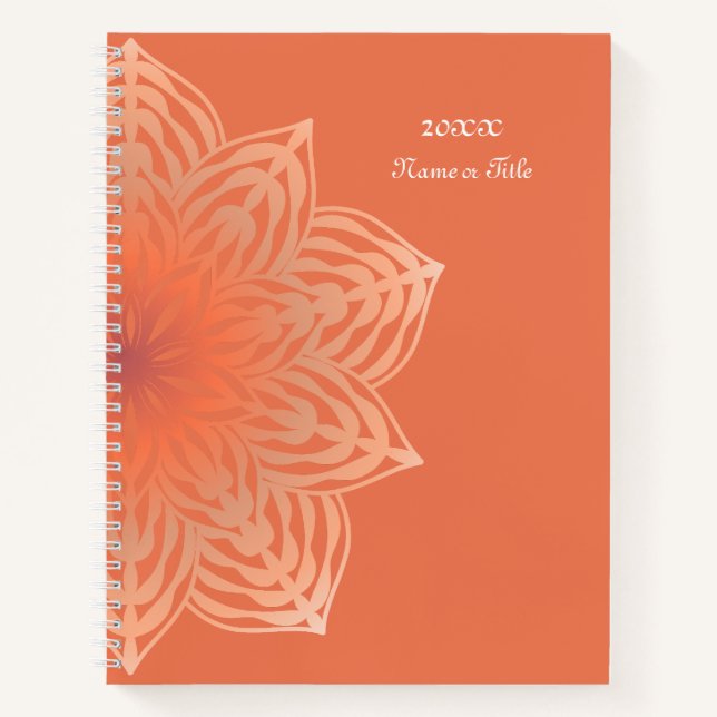 Abstract Flower in Peach Notebook (Front)