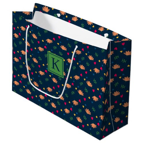 Abstract flower leaf seamless pattern large gift bag