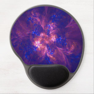 Abstract Flower Light Purple And Blue Patterns Mix Gel Mouse Pad