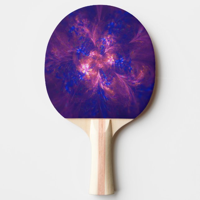 Abstract Flower Light Purple And Blue Patterns Mix Ping Pong Paddle (Front)