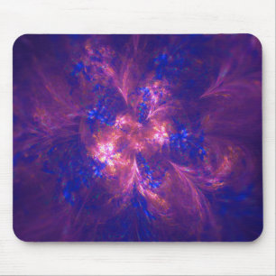 Abstract Flower Light Purple And Vivid Blue Mix Mouse Pad