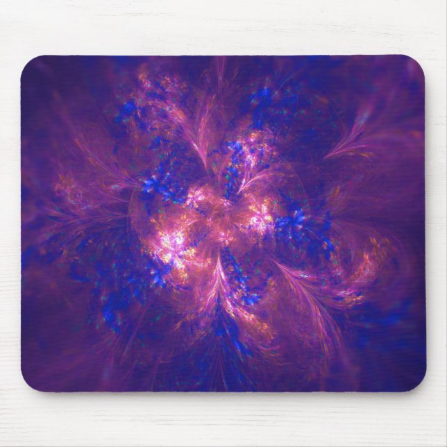 Abstract Flower Light Purple And Vivid Blue Mix Mouse Pad (Front)