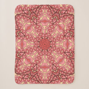 Abstract flower mandala ethnic seamless pattern sherpa blanket