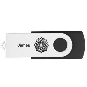 abstract flower mandala usb flash drive