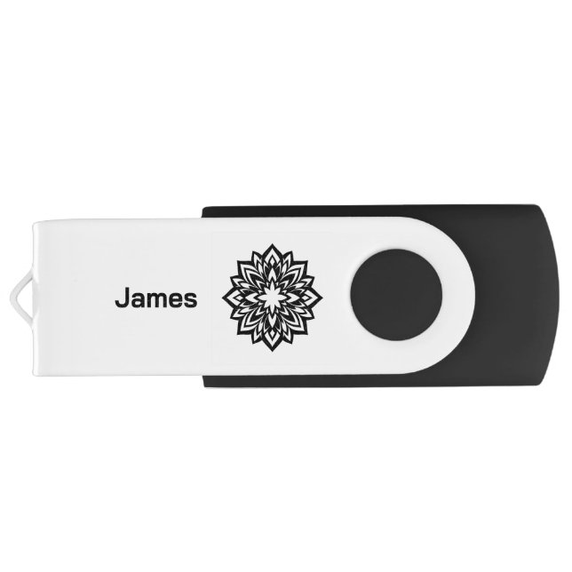 abstract flower mandala usb flash drive  (Back)