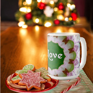 Abstract Flower Mandala with Love optional Text Coffee Mug