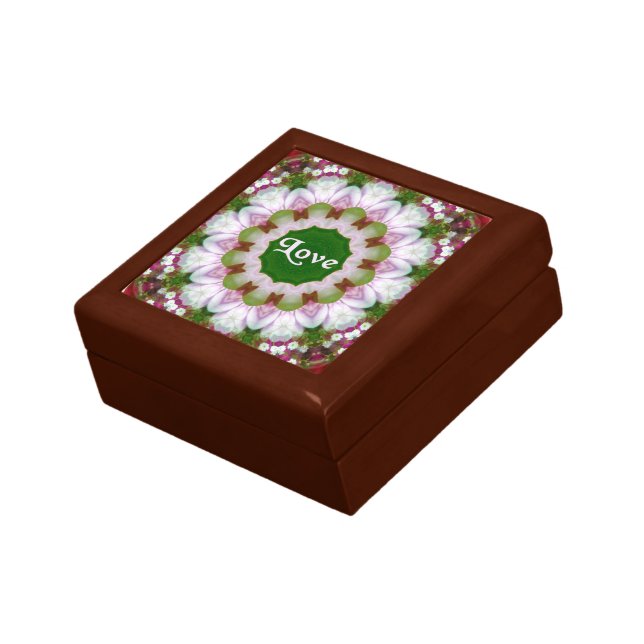  Abstract Flower Mandala with Love optional Text Gift Box (Side)