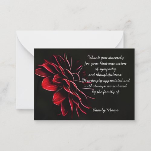 Abstract Flower On After Funeral Thank You Cards