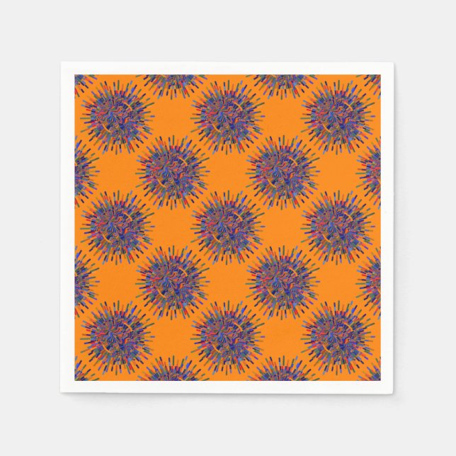 Abstract Flower Paper Napkins (Front)