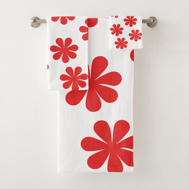Abstract Flower Pattern  Bath Towel Set (Insitu)