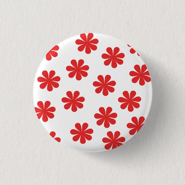 Abstract Flower Pattern  Button (Front)