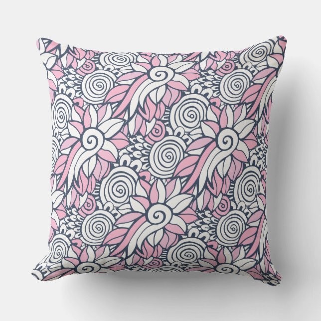 Abstract Flower Pattern throw pillows (Front)
