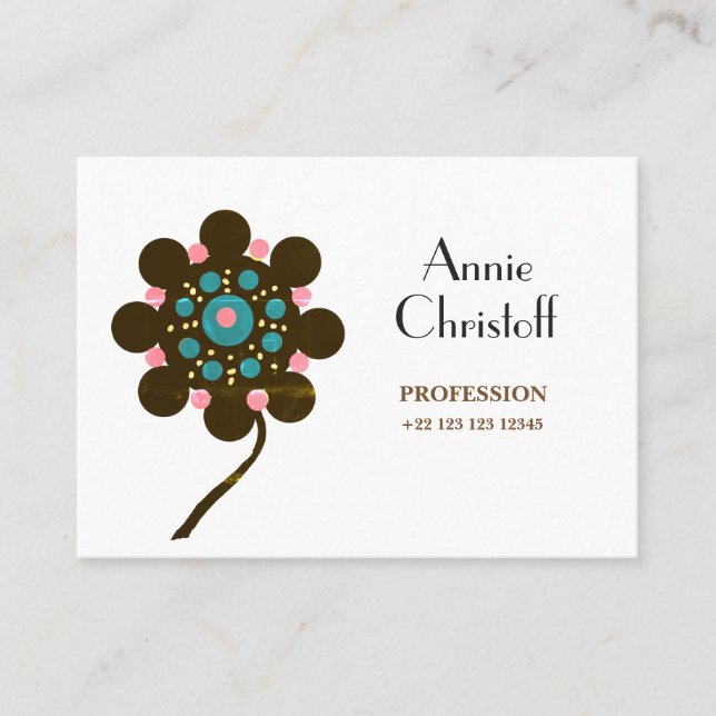 Abstract Flower Personalized  business card (Front)