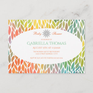 Abstract Flower Petals- 3x5 Baby Shower Invitation